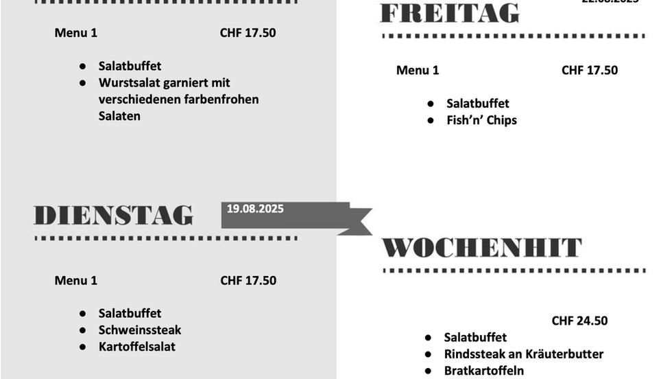Wochenmenü KW34