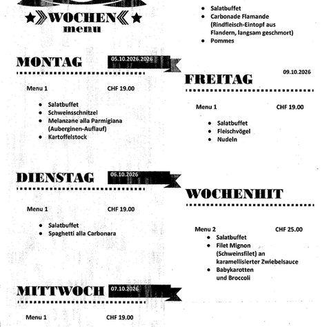 Wochenmenü KW41