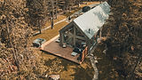 Vue aérienne d’un chalet sur mesure réalisé par Habitat NÖR