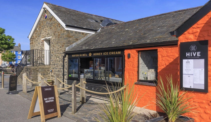 Outside the front of The Hive