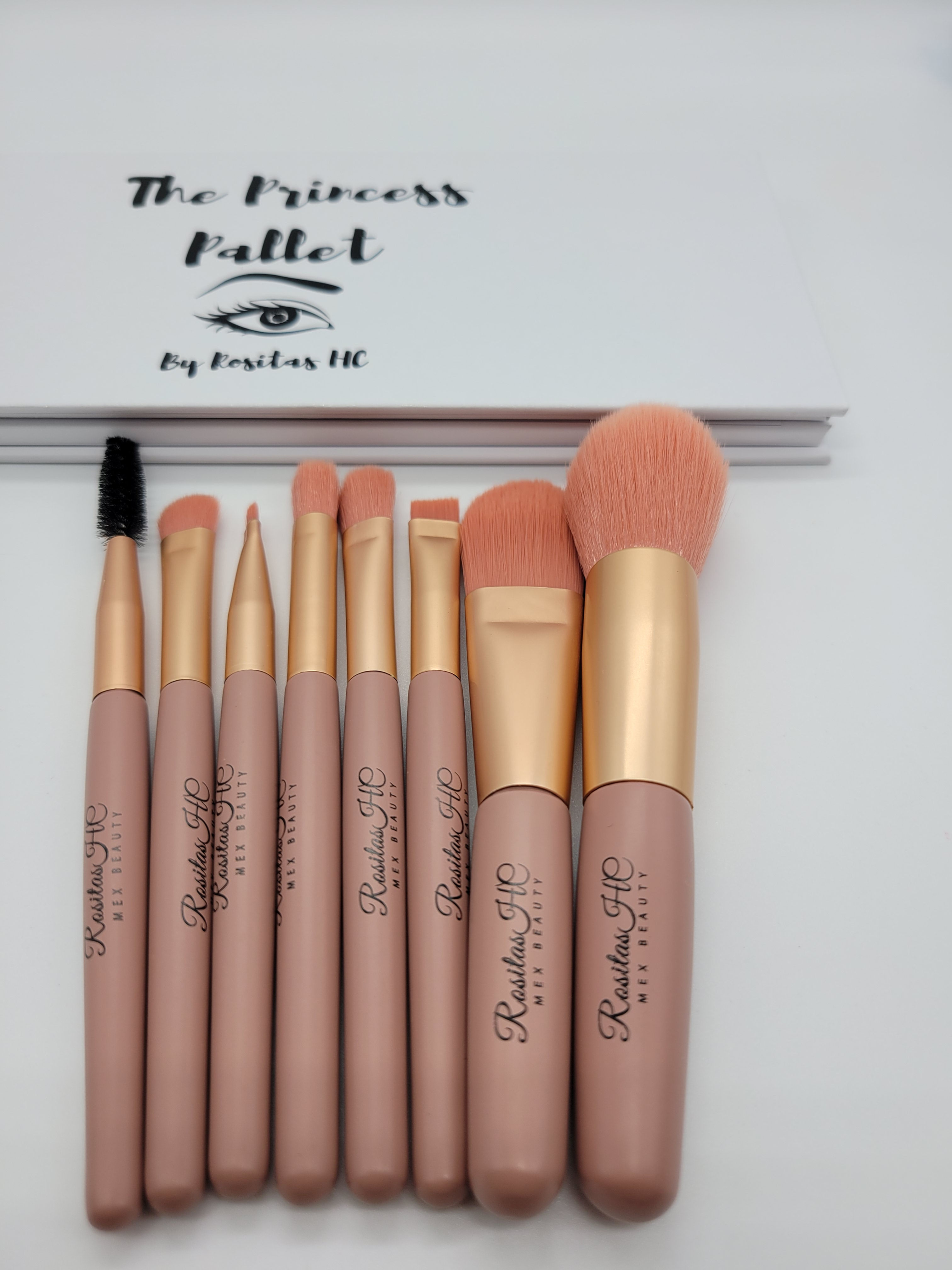 8 Pcs Makeup Brush set Pink  Traveler size