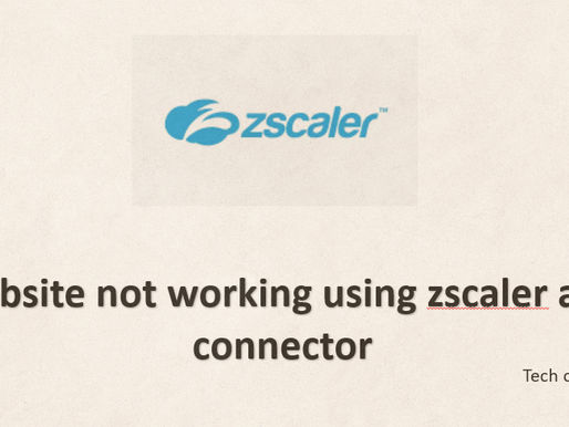 Website not working using zscaler app connector