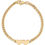 Thumbnail: 18K Gold PVD Stainless Steel Engravable 2 Hearts on Curb Chain Bracelet