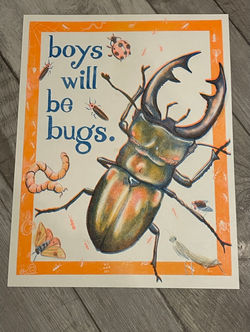 Boys will be Bugs riso print