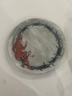 eff u devil plate (American Traditional style)