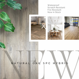 Waterproof hybrid flooring with wood-grain texture