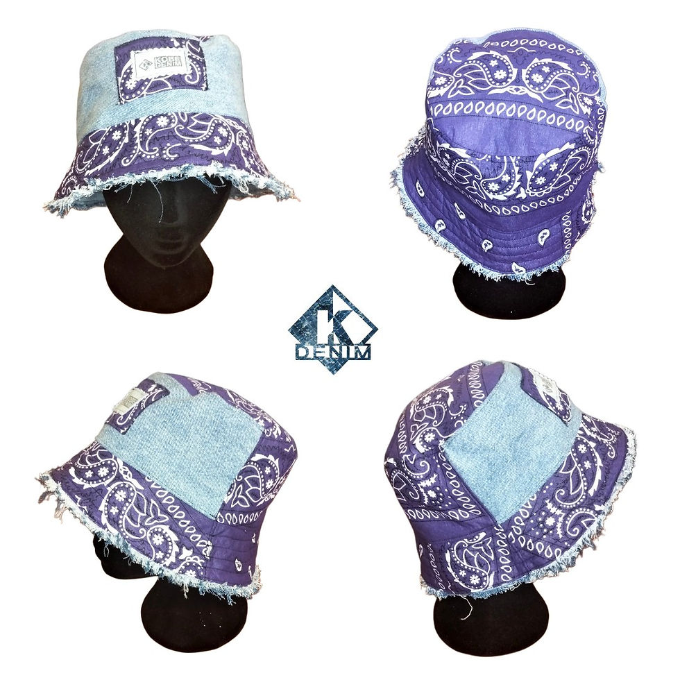 Thumbnail: Purple Paisley Bucket Hat & Satchel Bag Set