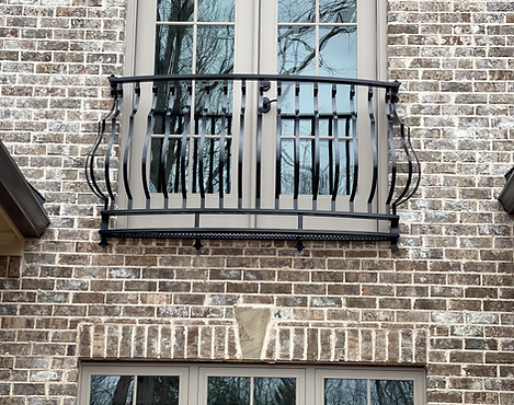 custom balcony rails for double doors