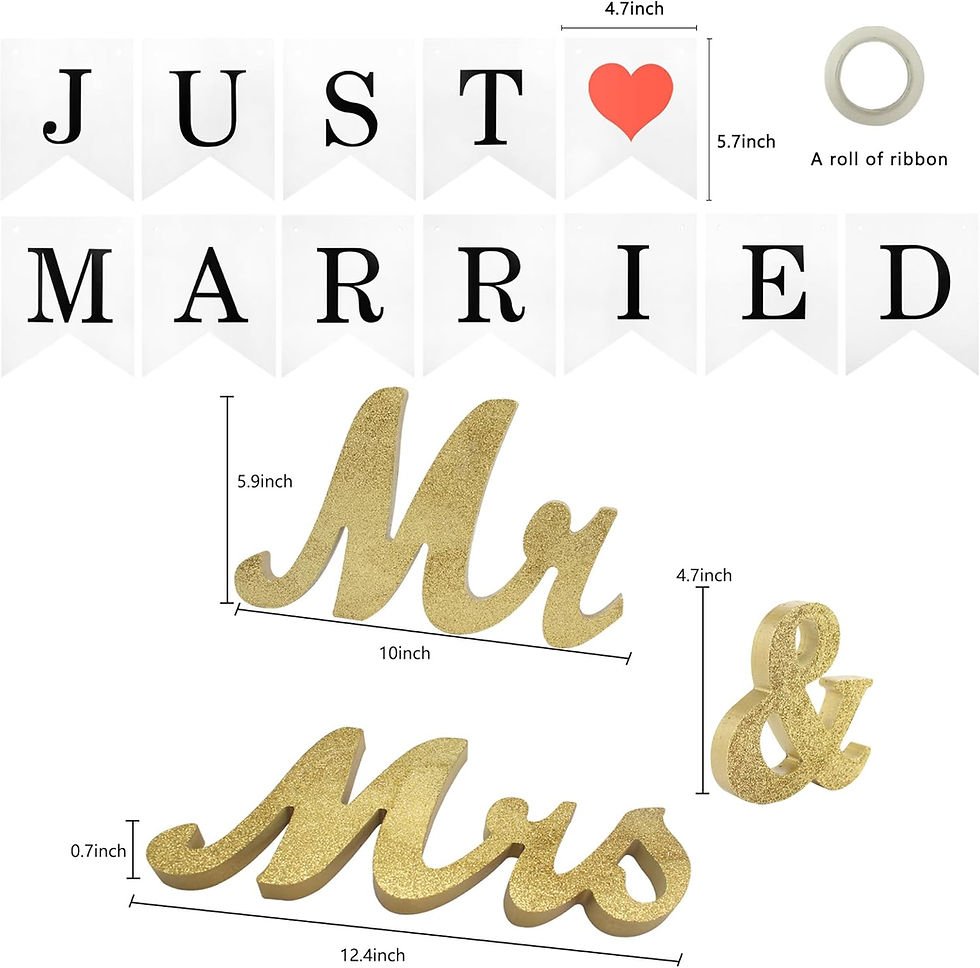 Thumbnail: Mr & Mrs Sign for Wedding Table, Large Mr and Miss Wooden Letters, Party Decora