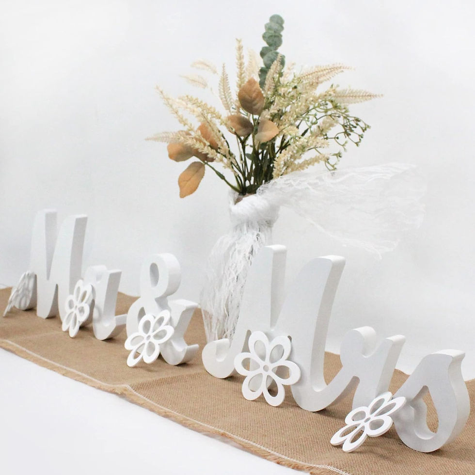 Thumbnail: Mr & Mrs Sign for Wedding Table, Large Mr and Miss Wooden Letters, Party Decora
