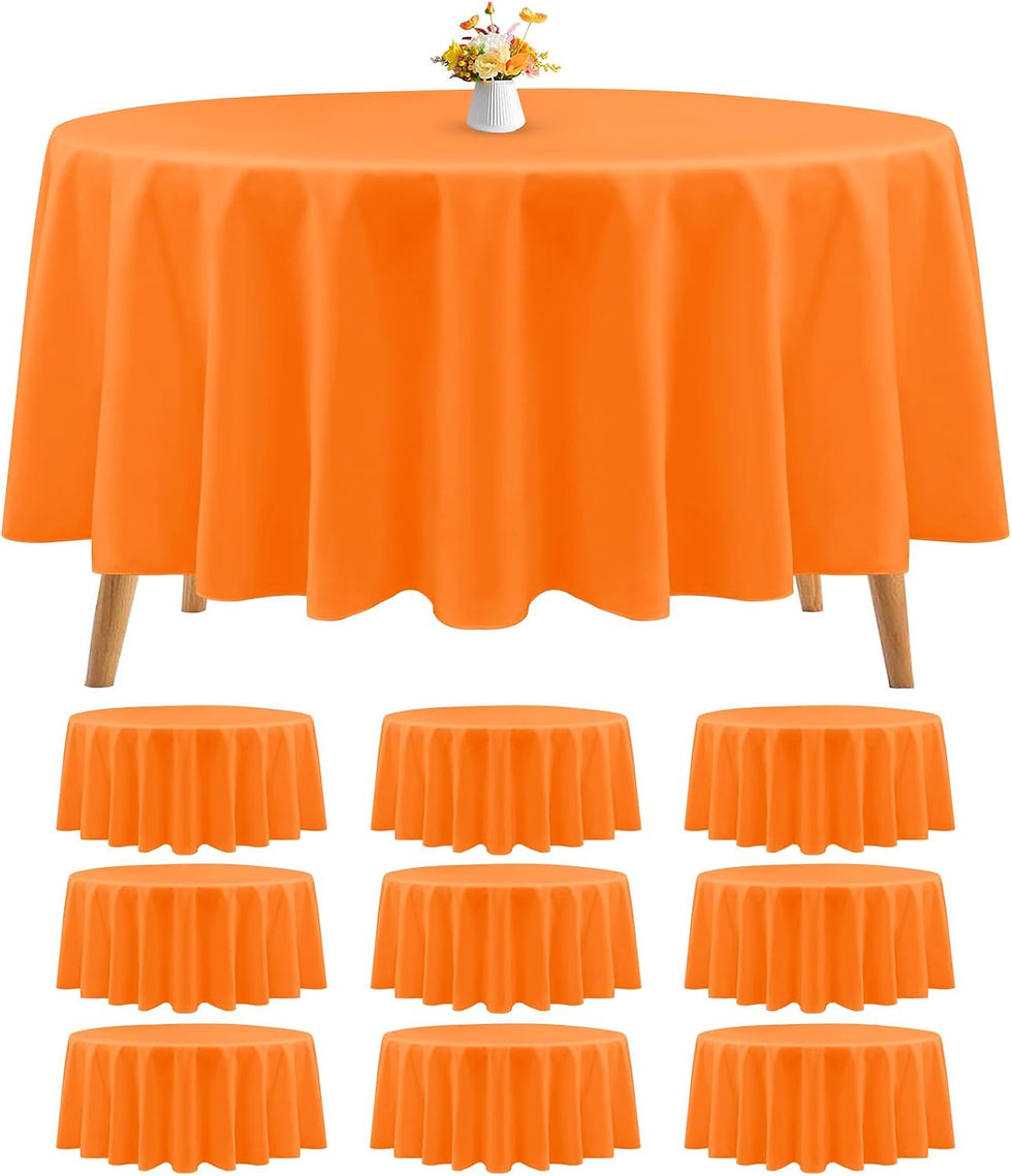 Thumbnail: 10 Packs Premium Round Tablecloth 90 Inch White Polyester Table Cloth Bulk Wash