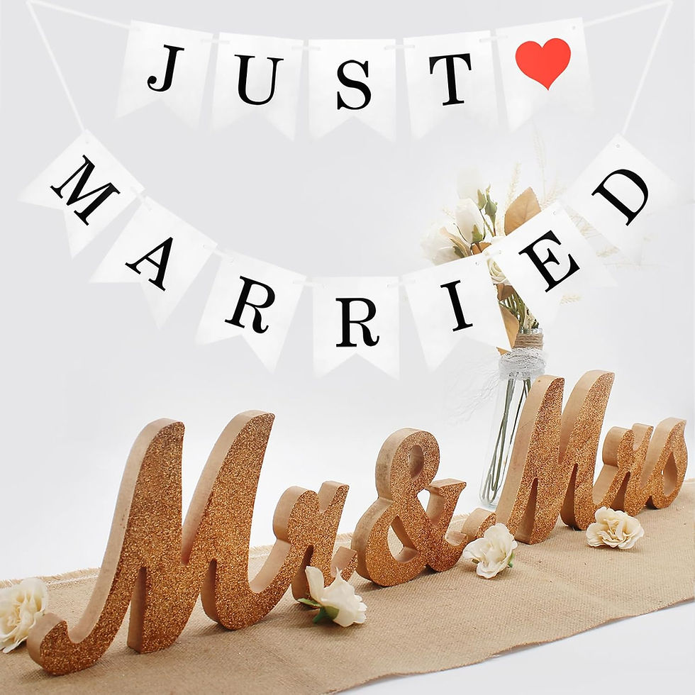 Thumbnail: Mr & Mrs Sign for Wedding Table, Large Mr and Miss Wooden Letters, Party Decora
