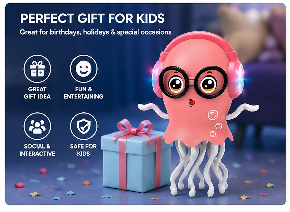 Thumbnail: Glowzi™ LED Dancing Jelly Toy – Smart Bump & Go Musical Octopus for Kids