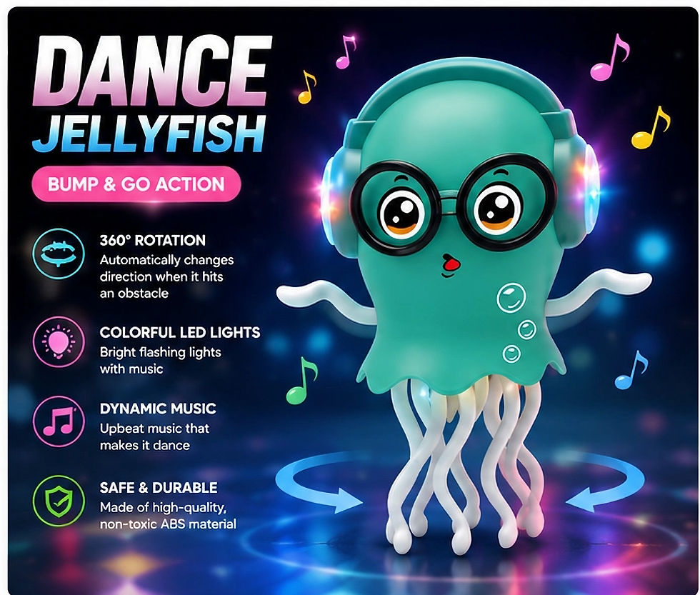 Thumbnail: Glowzi™ LED Dancing Jelly Toy – Smart Bump & Go Musical Octopus for Kids