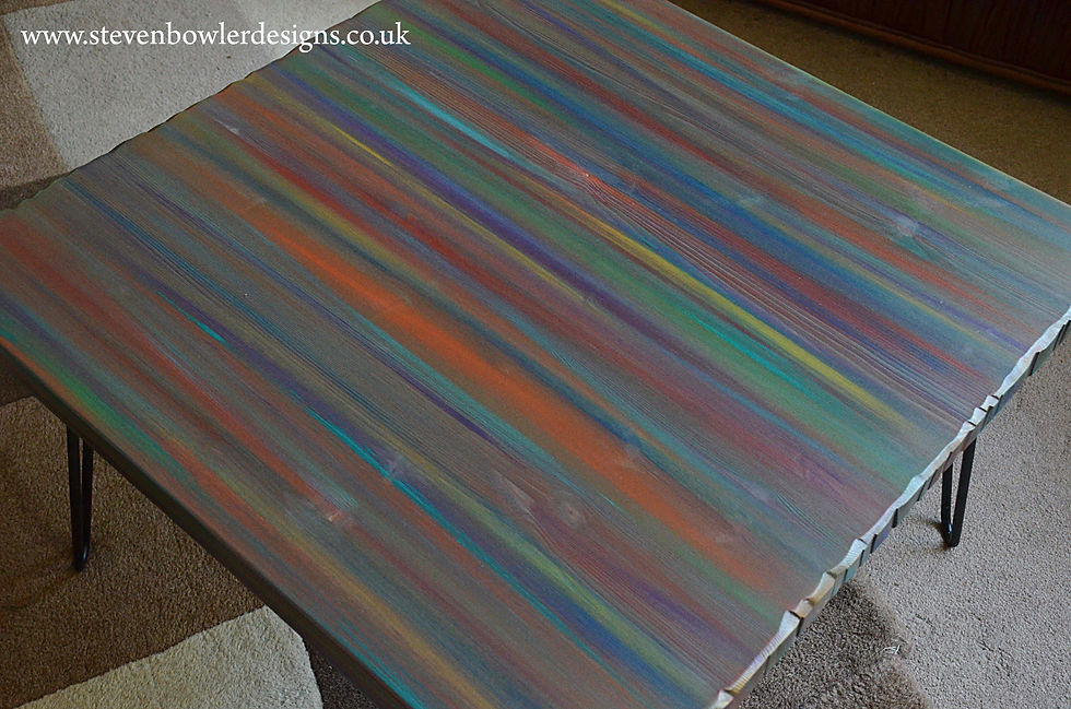 Thumbnail: Bespoke Coastal Cottage 70 cm Square Dark Storm Grey +Tropical Sunset Colours