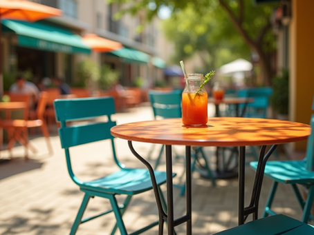 Transform Your Outdoor Space with Our Handcrafted Tropical Sunset Bistro Table!