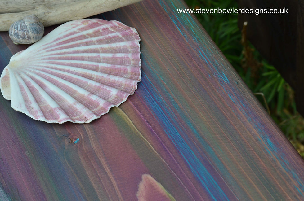 Thumbnail: 1 x 2ft L Bespoke Multi Coloured Coastal Cottage Floating Shelf + Support Fixing