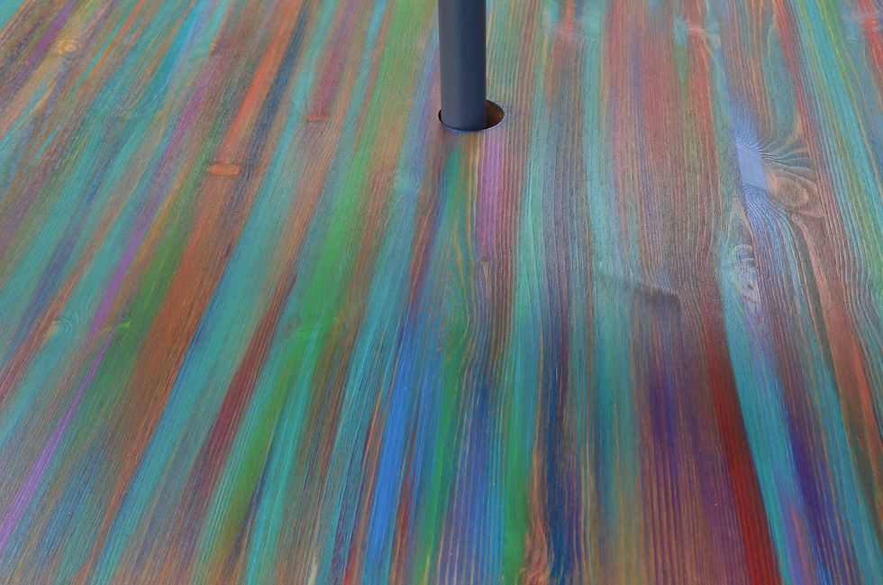 Thumbnail: Outdoor Coastal Cottage  90 cm Square Multi Coloured Bistro Table