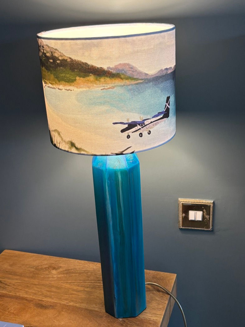 Thumbnail: Tall Reclaimed Wood Nautical Lamp Base Sea Greens & Teals Colour Scheme