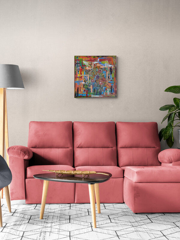 Thumbnail: Original Contemporary Abstract Tropical Flowers Handpainted on Canvas