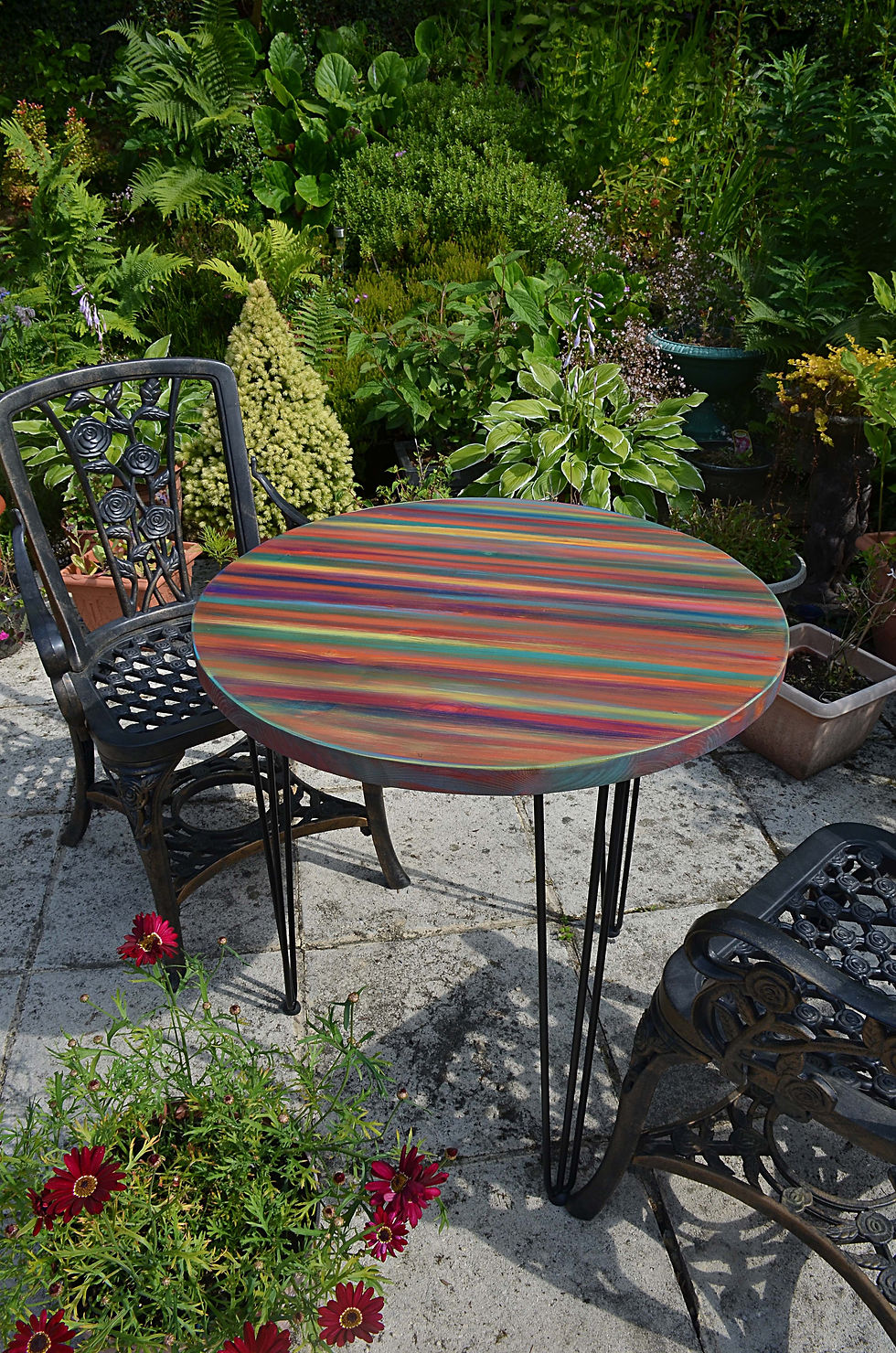 Thumbnail: Outdoor Tropical Sunset Coastal Cottage Bistro Table 70 cm Diameter with Legs