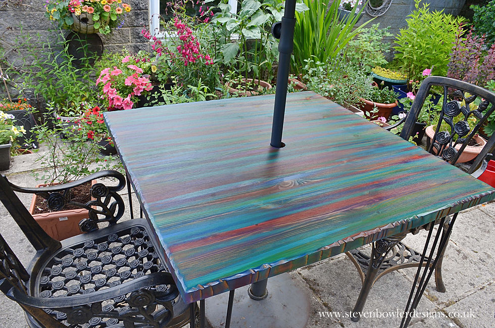 Thumbnail: Outdoor Coastal Cottage  90 cm Square Multi Coloured Bistro Table