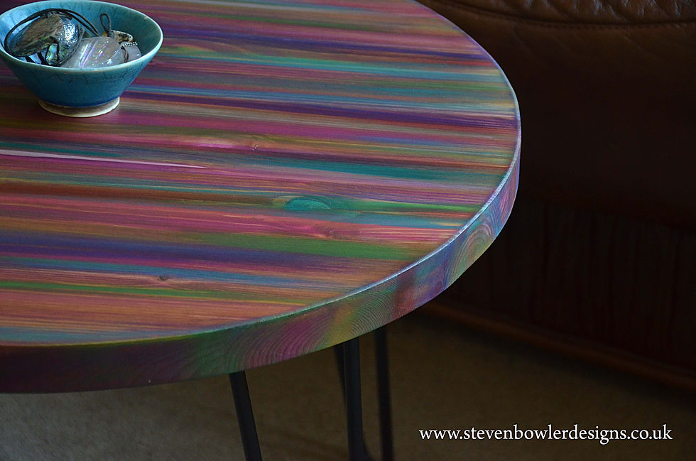 Thumbnail: Coastal Cottage Coffee Side Table 60 cm Candy Stripe Colours with 16" Legs