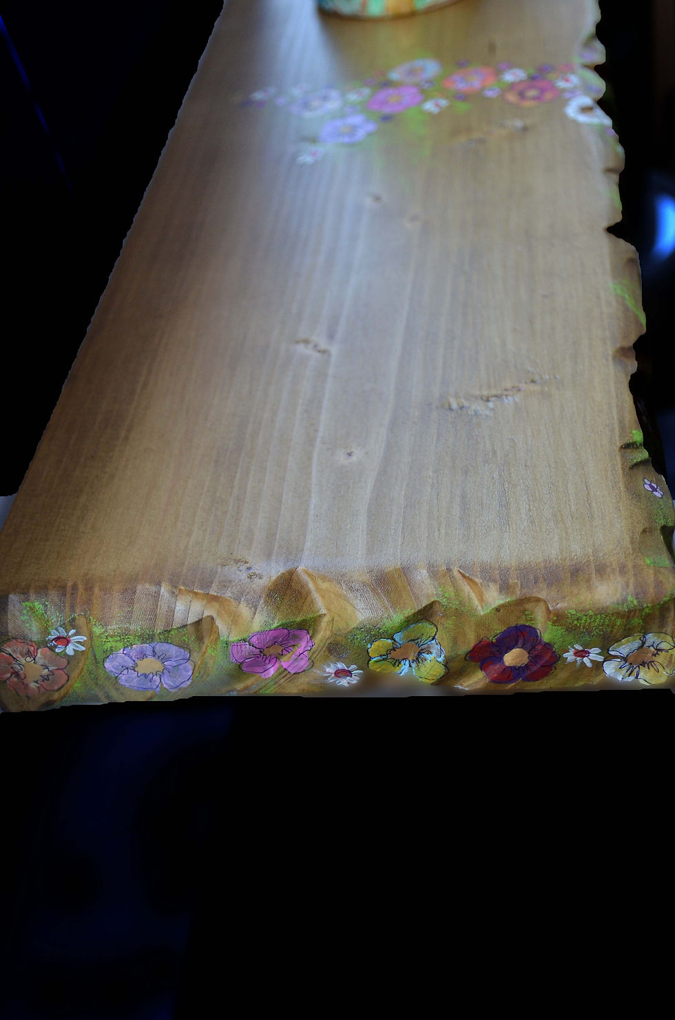 Thumbnail: 1 x 2ft Country Cottage Shelf with Hand Painted Cottage Flowers Design