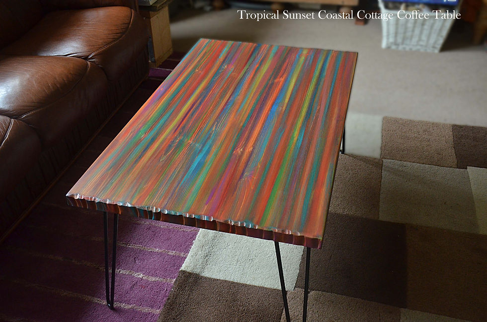 Thumbnail: Stunning Wood Coffee Table in Our Unique Tropical Sunset Colour Scheme