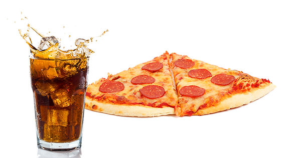 ★ 2 Slices & can of soda