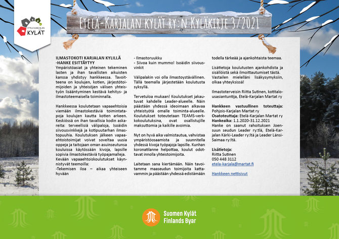 Kyläkirje maaliskuu