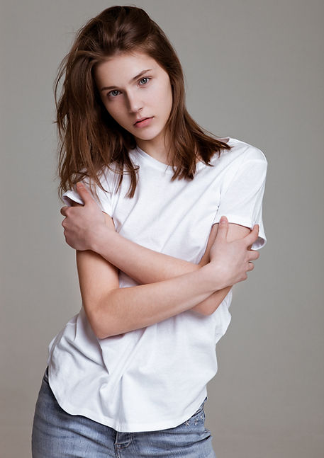 Young Model in White T-shirt