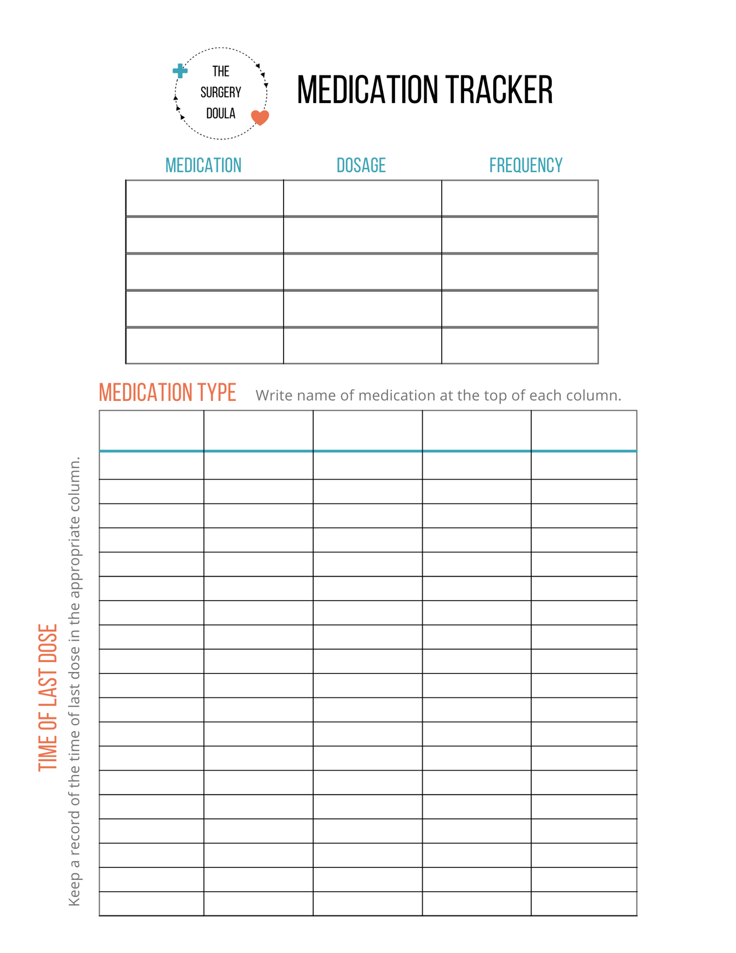 Planning Printables | Surgery Doula