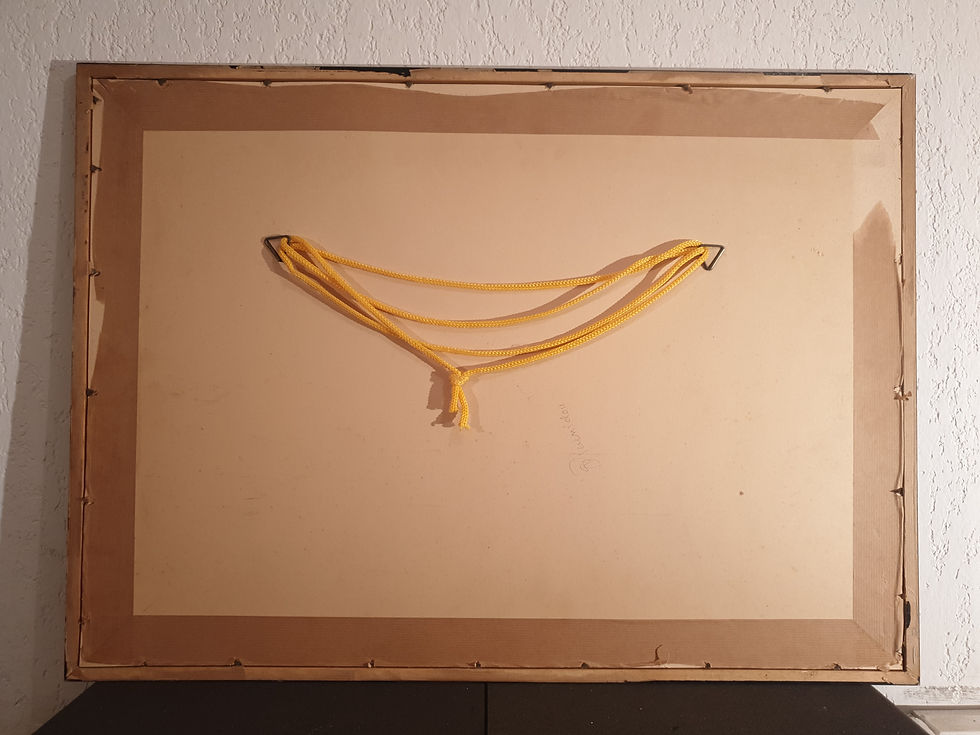 Miniature : Tableau signé.  Paysage animé.Gouache Orientaliste dans le goût de Pontoy 👍👌😋