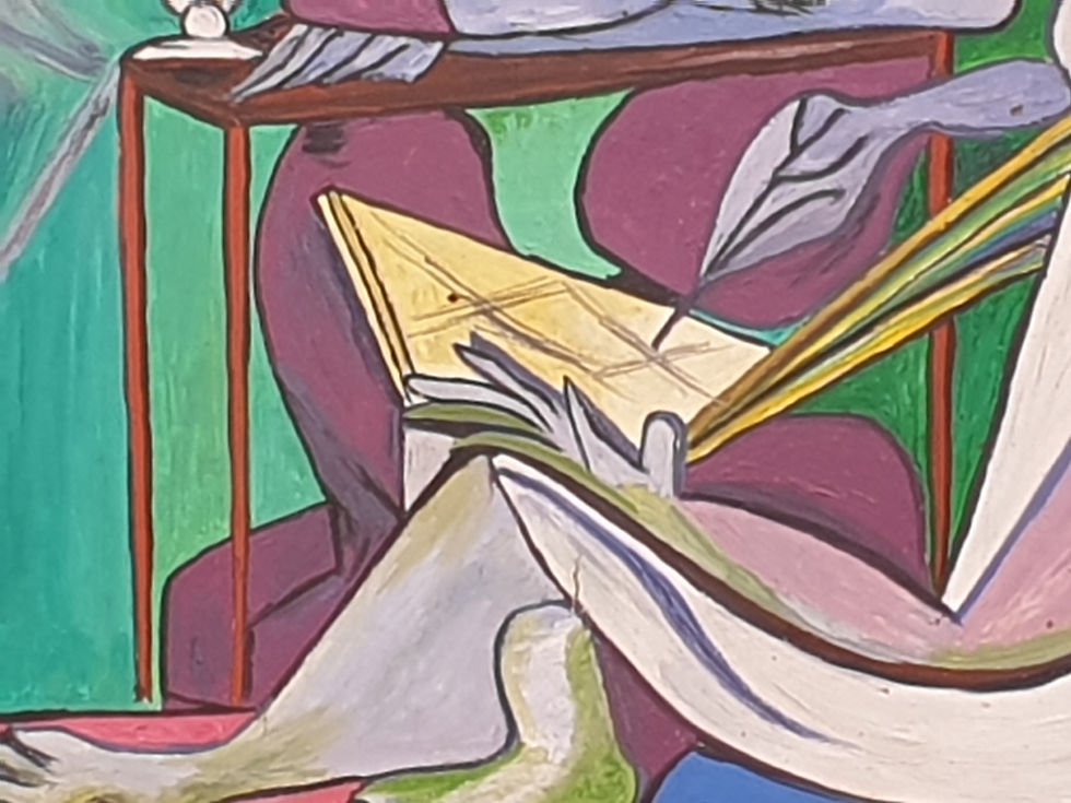 Miniature : Tableau signé daté. Dans Le Goût De Picasso. Peinture huile sur toile. 