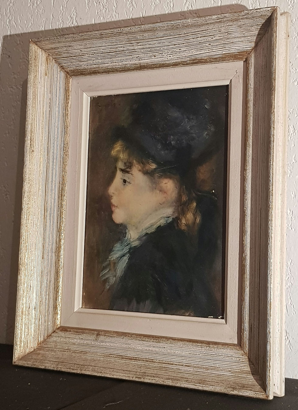 Miniature : Tableau Reproduction signé Renoir. Portrait. Peinture huile sur panneau. 
