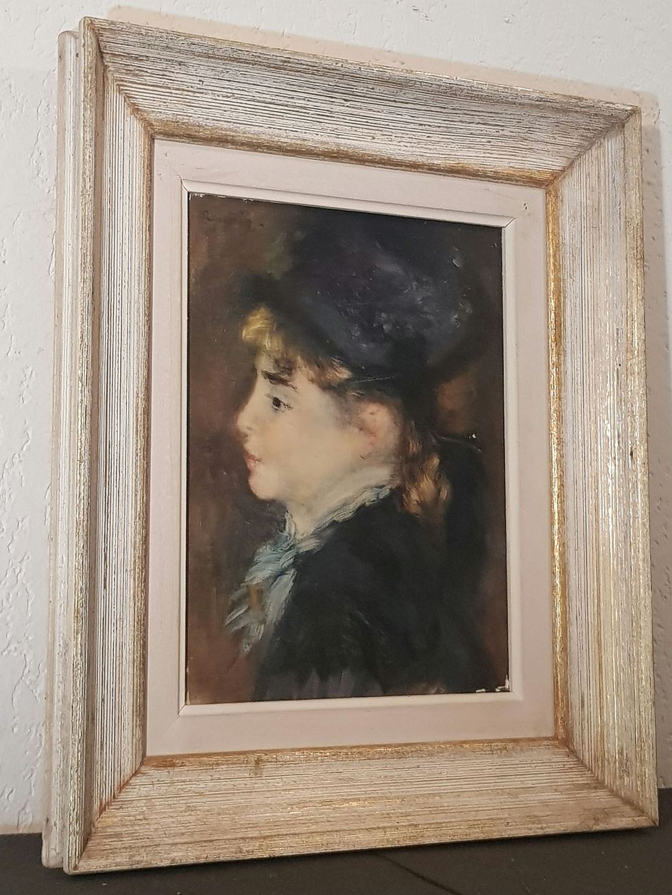 Miniature : Tableau Reproduction signé Renoir. Portrait. Peinture huile sur panneau. 
