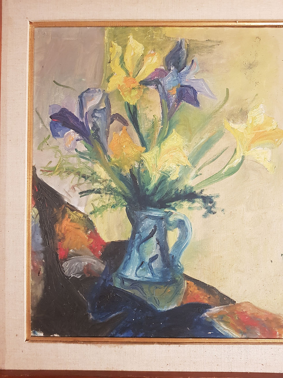 Miniature : Tableau ancien. Bouquet de fleurs fleuries. Peinture huile sur panneau. ⁶