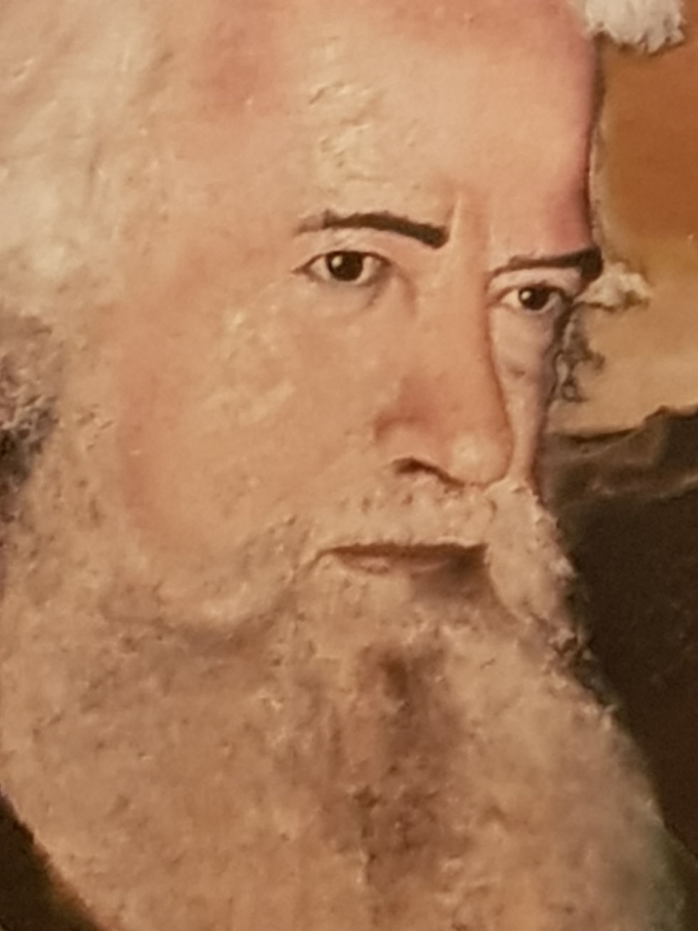 Miniature : Grand tableau ancien signé. Portrait. Peinture huile sur panneau. 