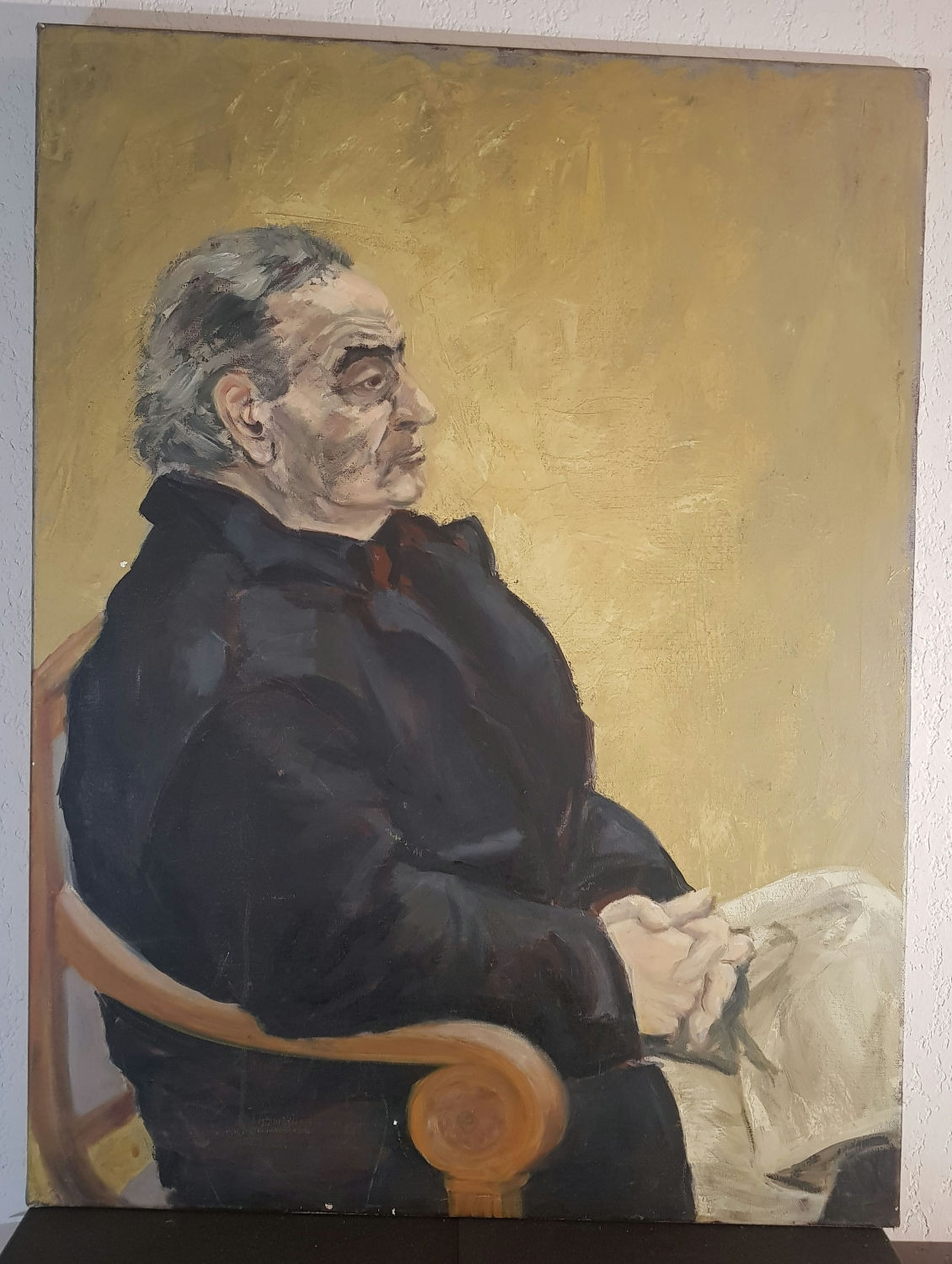Tableau ancien. Portrait. Peinture huile sur toile  