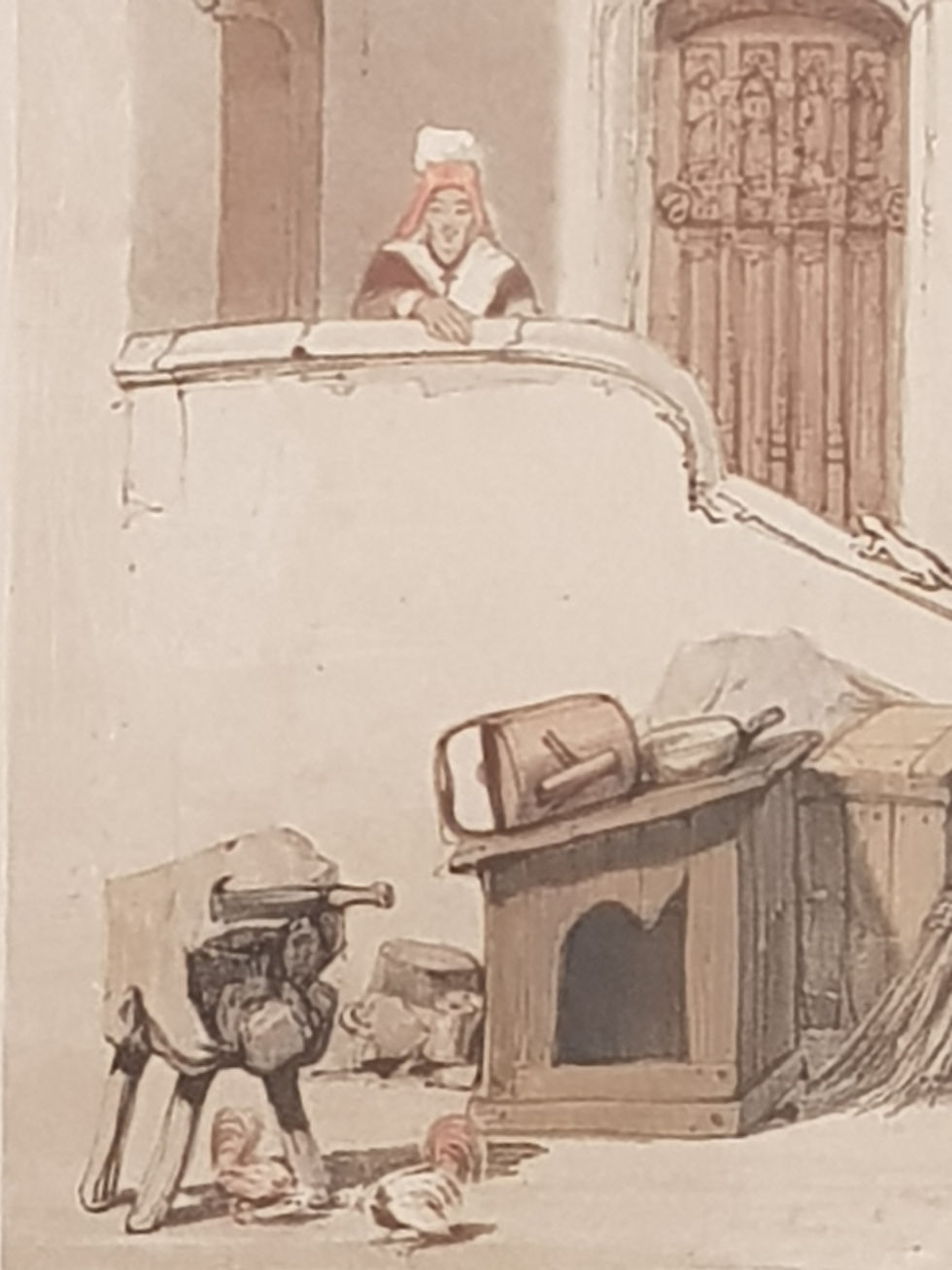 Miniature : Tableau Estampe ancienne signé T. Boys titré : rue des marmousets Paris. 