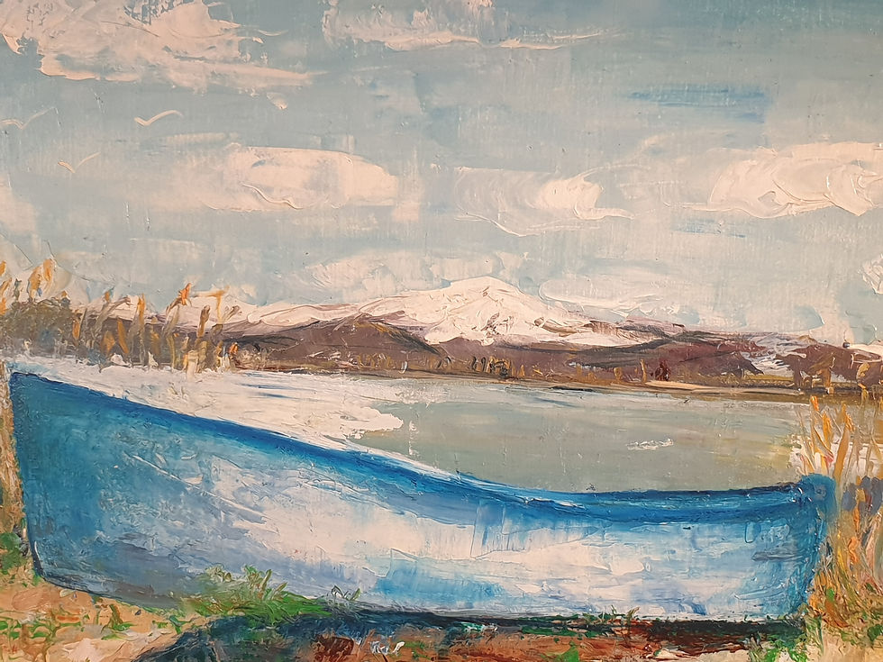 Miniature : Tableau signé.  Paysage marin.  Peinture  huile  sur  toile  .