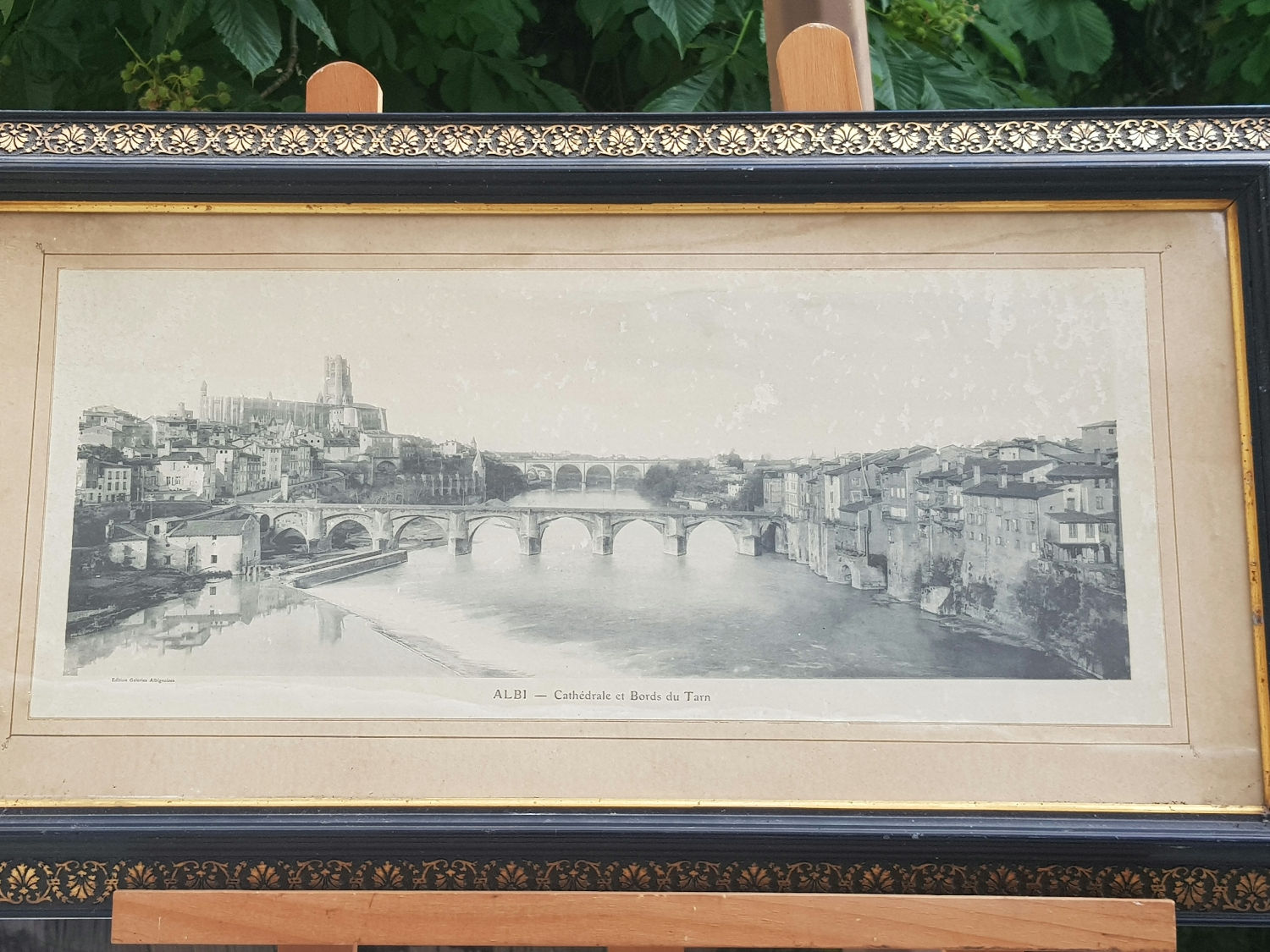 Tableau ancien Édition Galeries Albigeoise  Albi.  Cathédrale et bords  du Tarn.