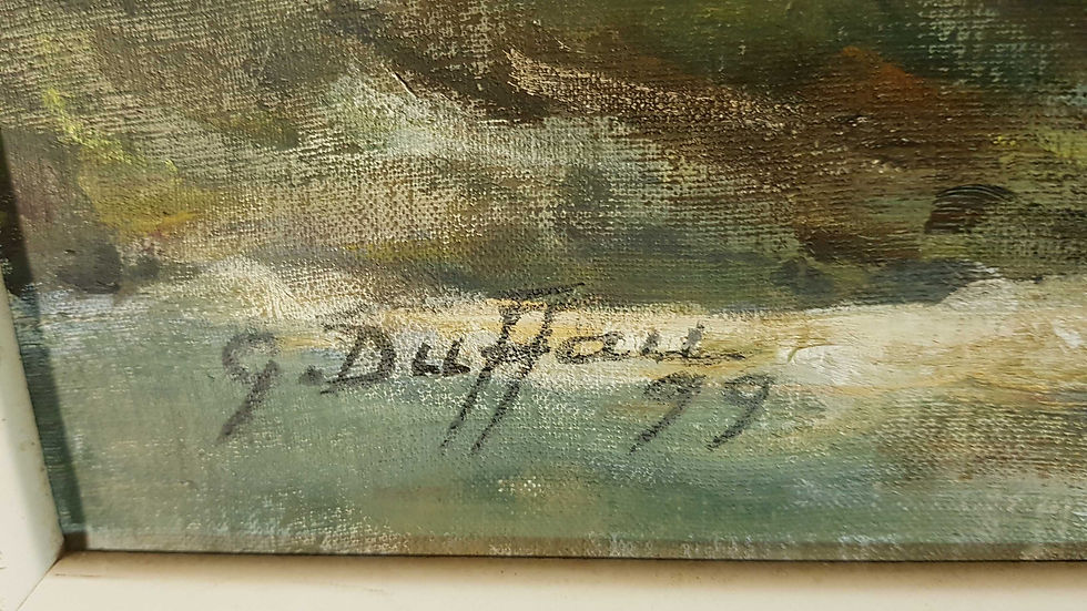 Miniature : Tableau  signé G Duffau . Paysage. Peinture huile sur toile. 