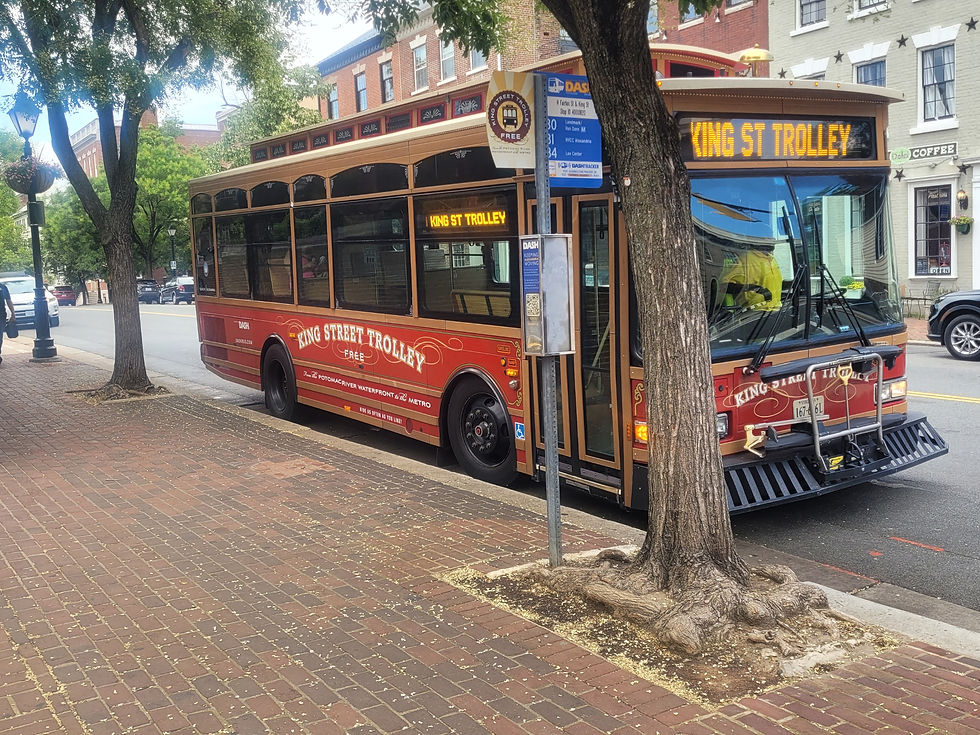 The free King St. trolley which runs from the riverfront to the King St Metro station.
