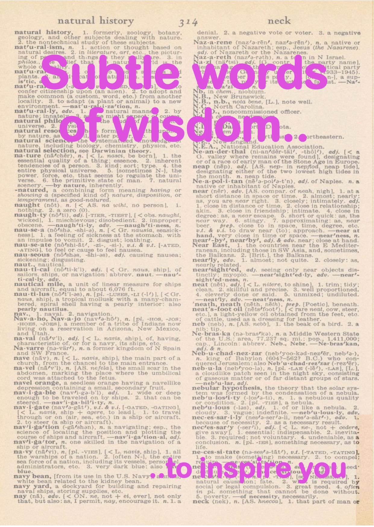 Subtle words of wisdom