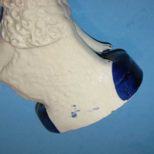 Thumbnail: SOLD  Staffordshire Standing Basket Poodles Quills