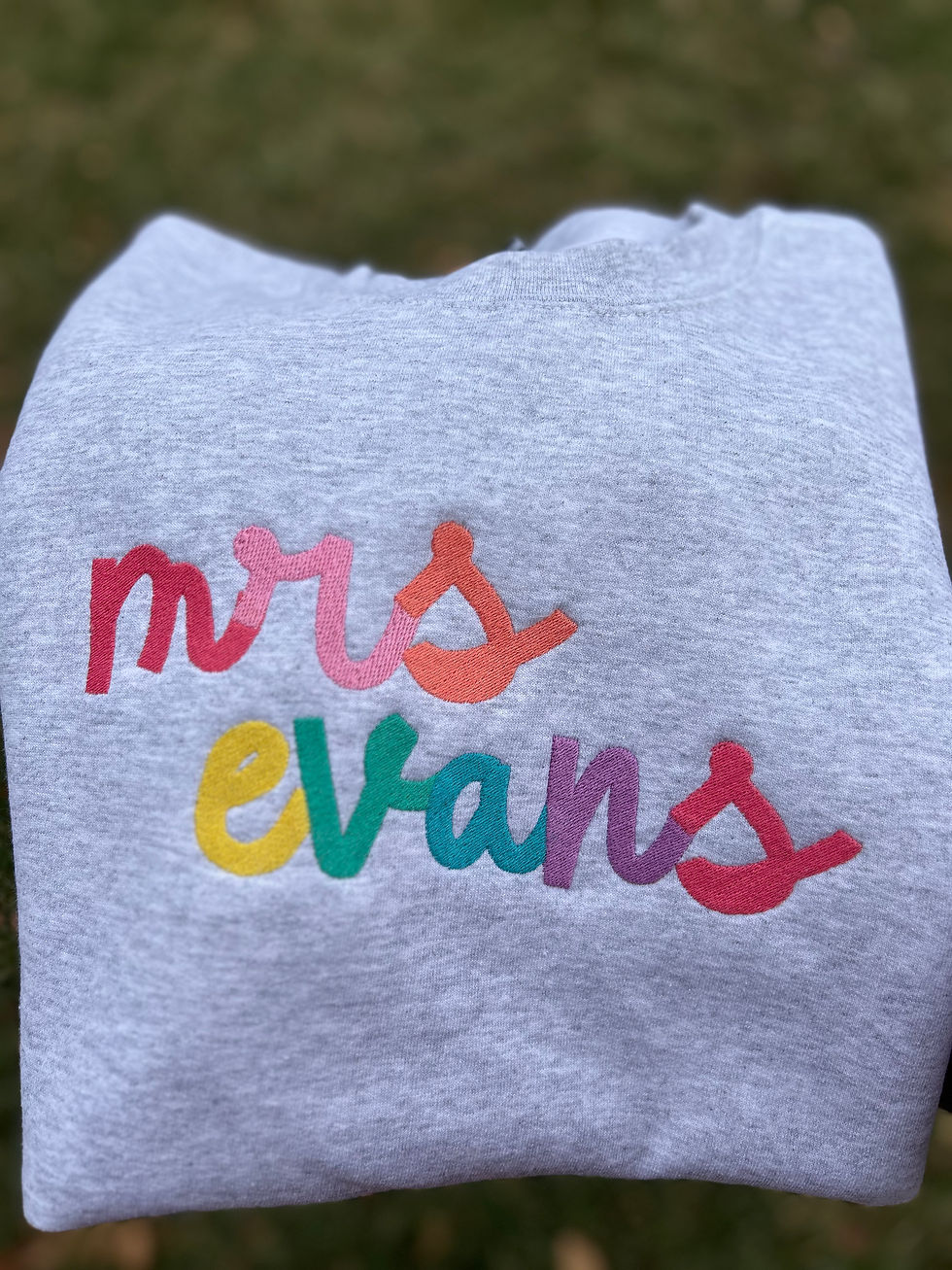 Thumbnail: Rainbow embroidered name sweatshirt