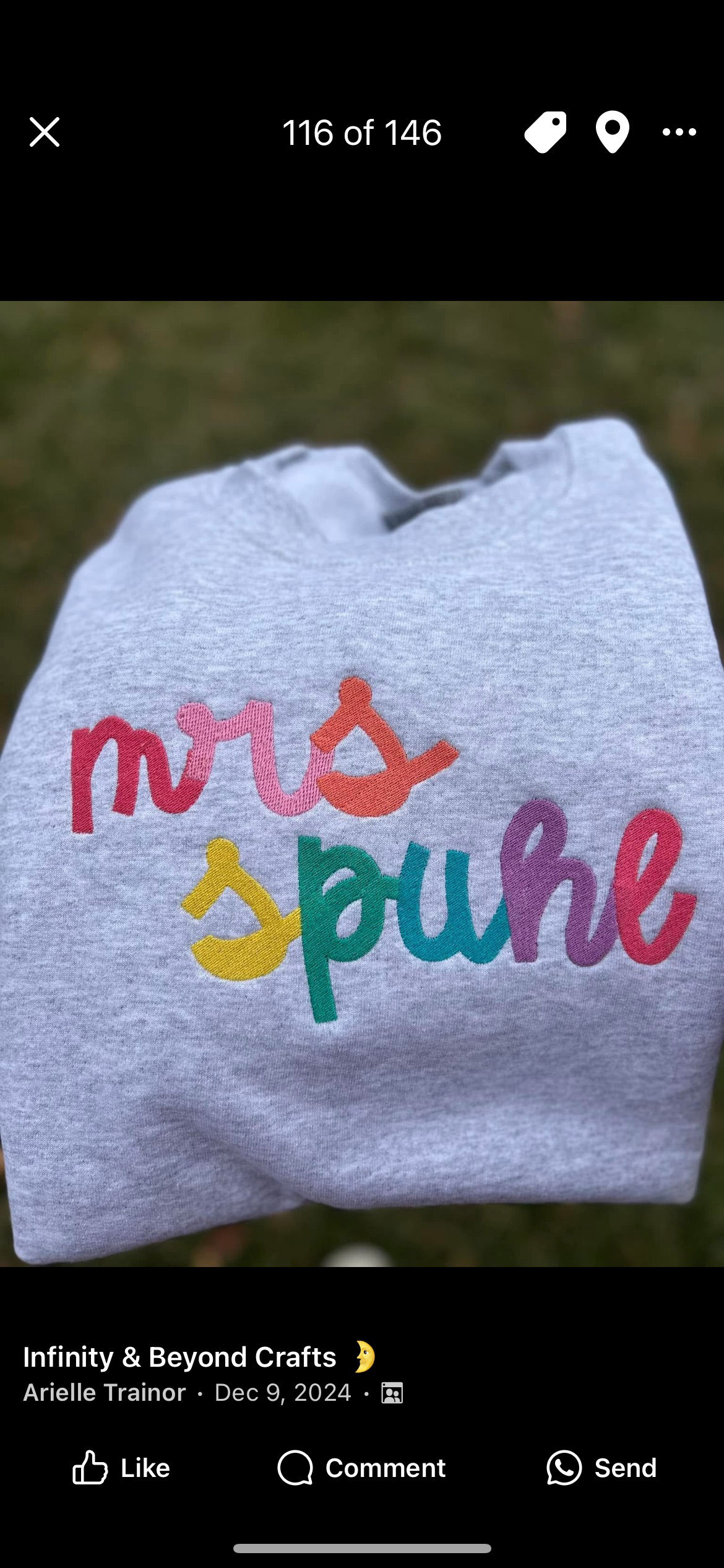 Rainbow embroidered name sweatshirt