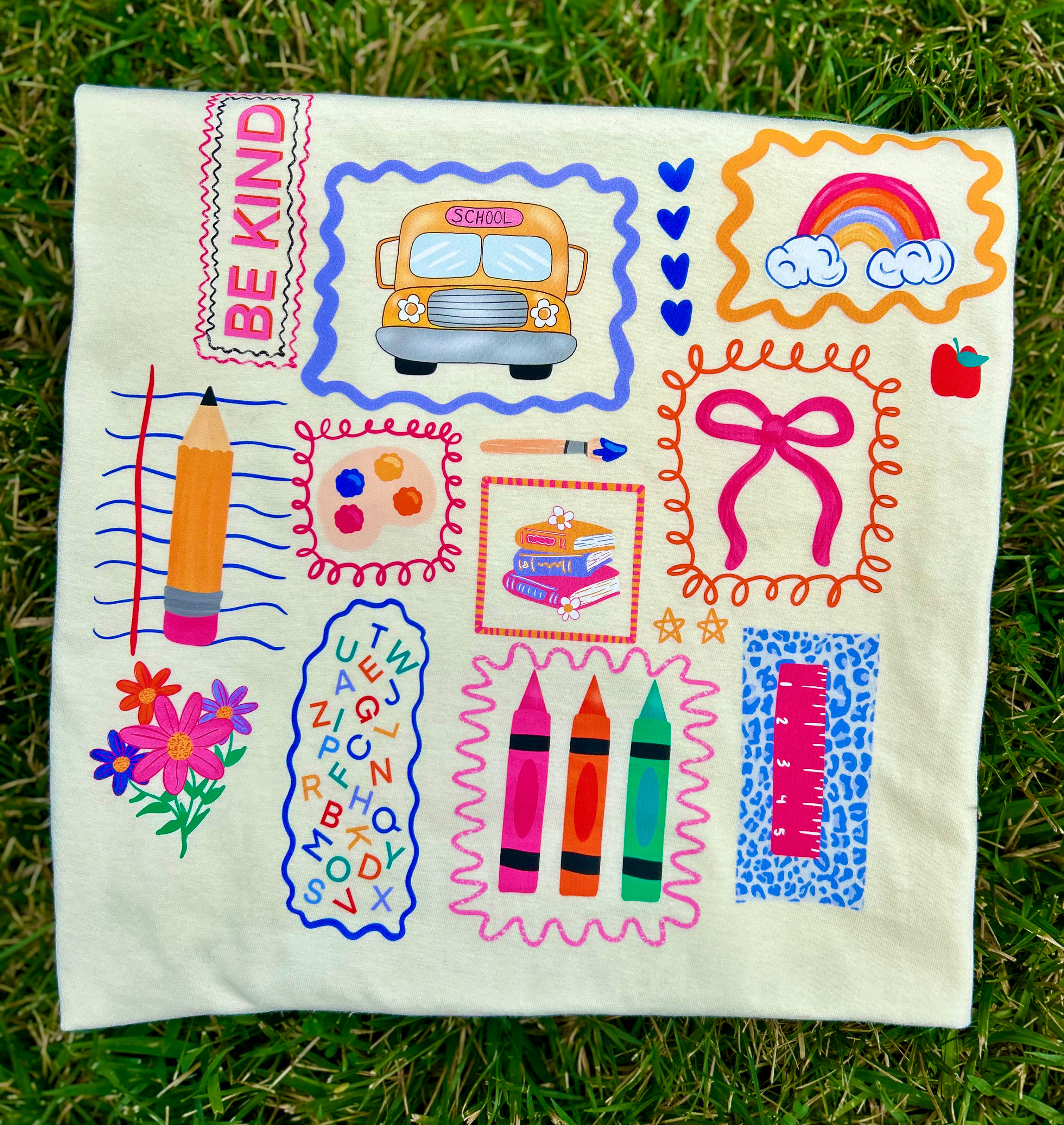 Back to school collage tshirt